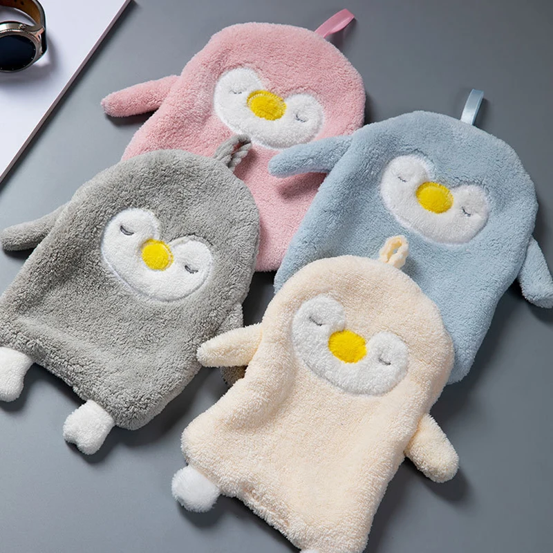 Полотенце из микрофибры с мультяшным пингвином супер впитывающее мягкое