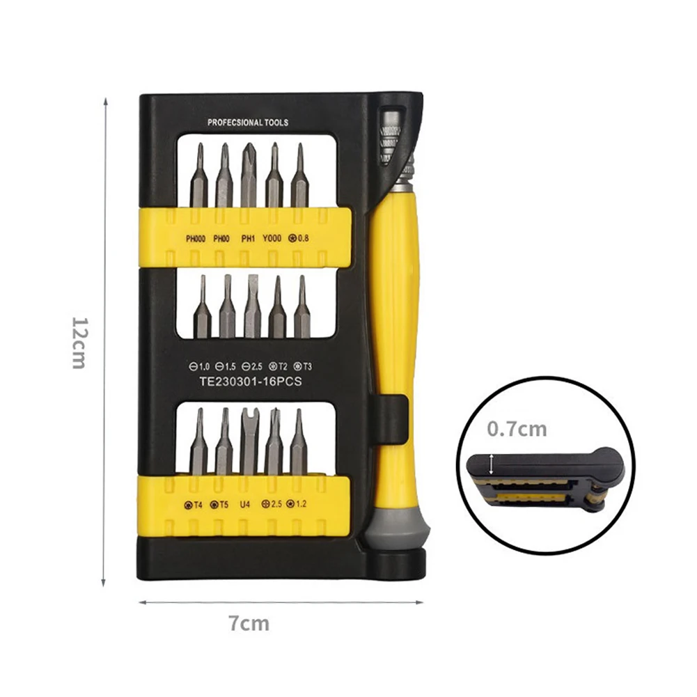 

ABS Multifunctional Screwdriver Screwdriver Handle Screwdriver Bits 16 In 1 Chrome Vanadium Steel Screw Driver