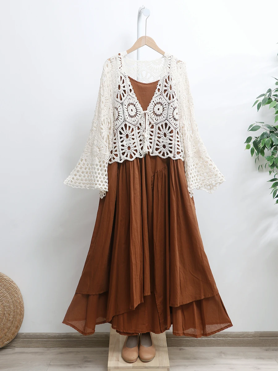 Женский трикотажный кардиган TIYIHAILEY короткая верхняя одежда с расклешенными