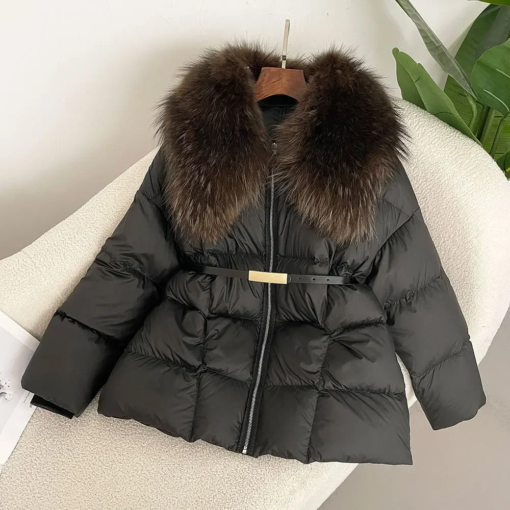 2024 зимняя утепленная свободная пуховая куртка в Корейском стиле женское меховое
