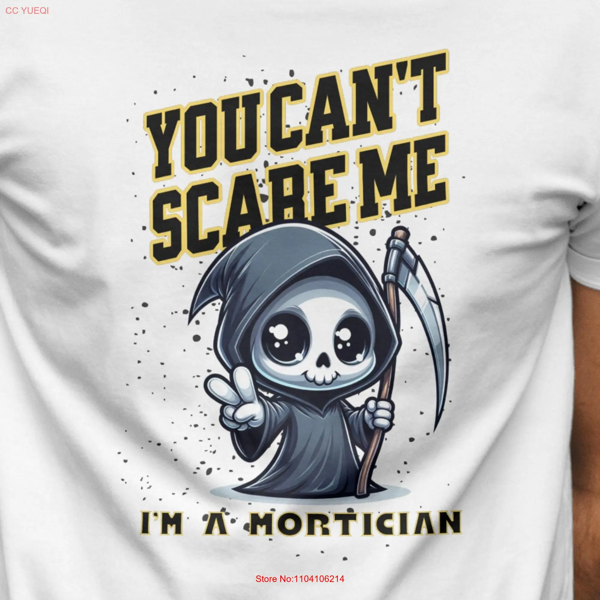 Футболка с надписью You Can't Scare Me I'm a Mortician скелет Grim Reaper забавный подарок