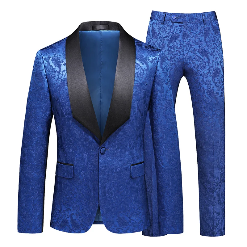

Luxury Host party dress 2 piece men's wedding suit fashion men slim coat business office suit sets large size men Blazer+pants