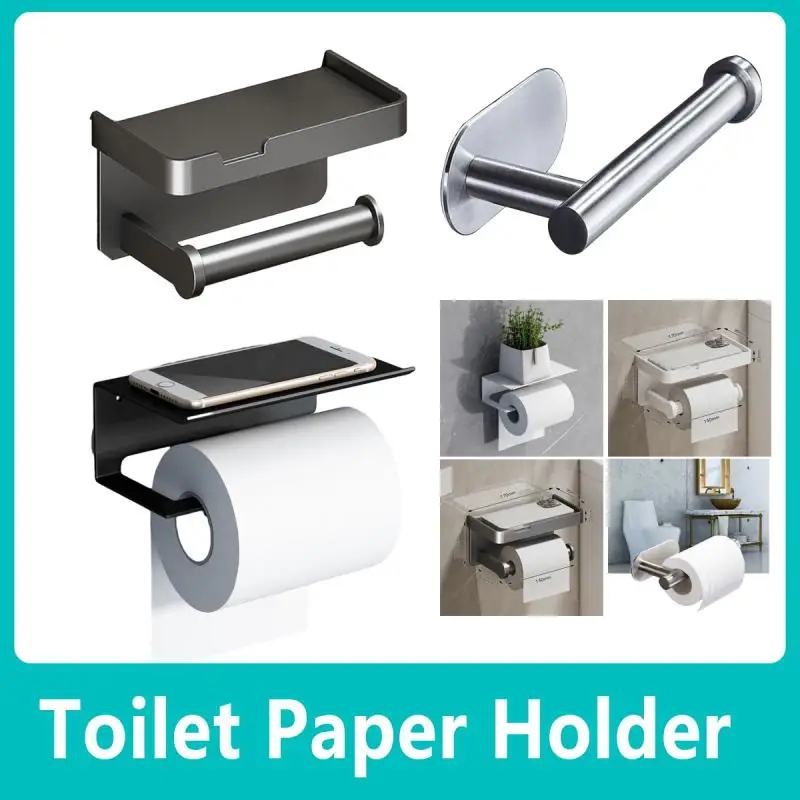 

Toilet Paper Holder Bathroom Sanitary Roll Rack Storage Paper Dispenser Roll Paper Holder Wall Mounted Bathroom Shelve