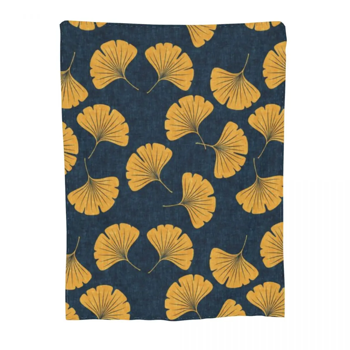 Ультрамягкое Флисовое одеяло Ginkgo Biloba - Gingko Leaves Blue An