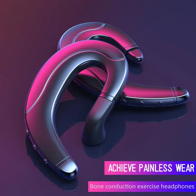 

Bone Conduction Headphones Wireless Stereo Sports Waterproof Comfortable Wear Open Ear Hook Light Weight With Mic