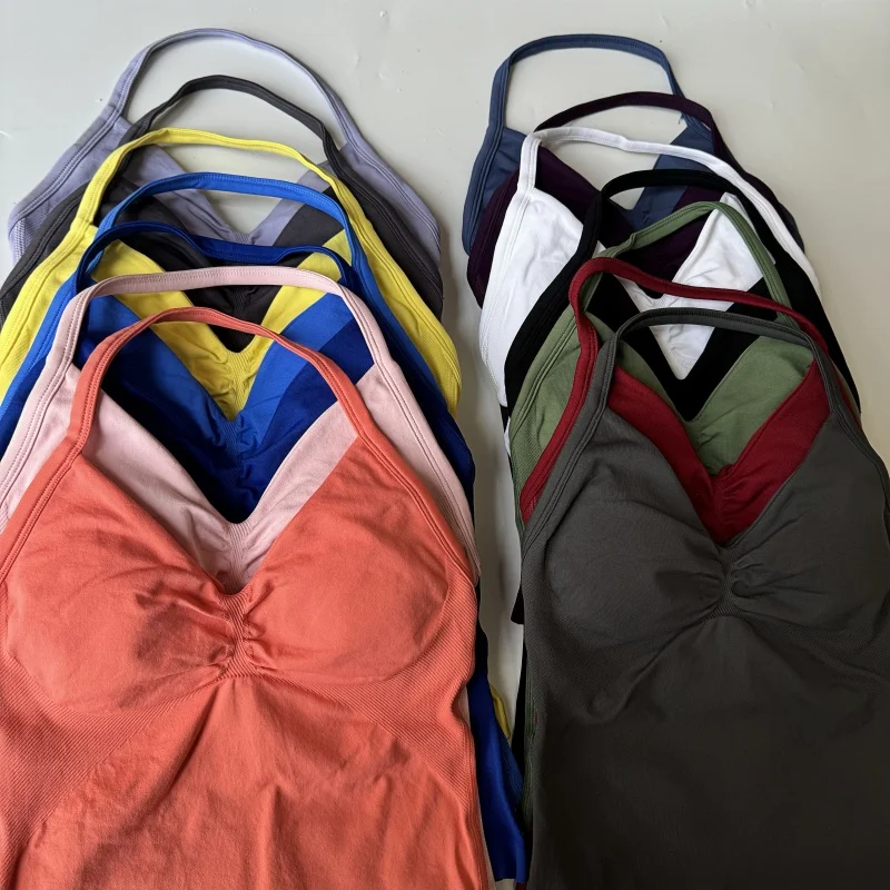 Ударный длинный топ на бретелях для спортзала с индивидуальным логотипом