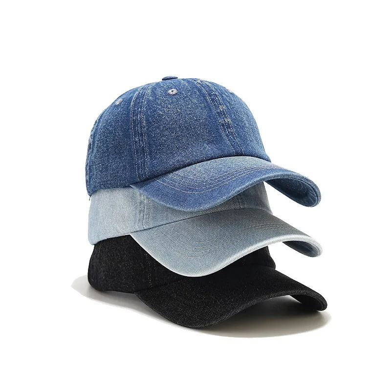 Gorras De Béisbol Women Men Solid Color Baseball Cap Black Dad Caps Casual Hip Hop Wash Denim Jeans Wear Hat Casquette Gorras images - 6