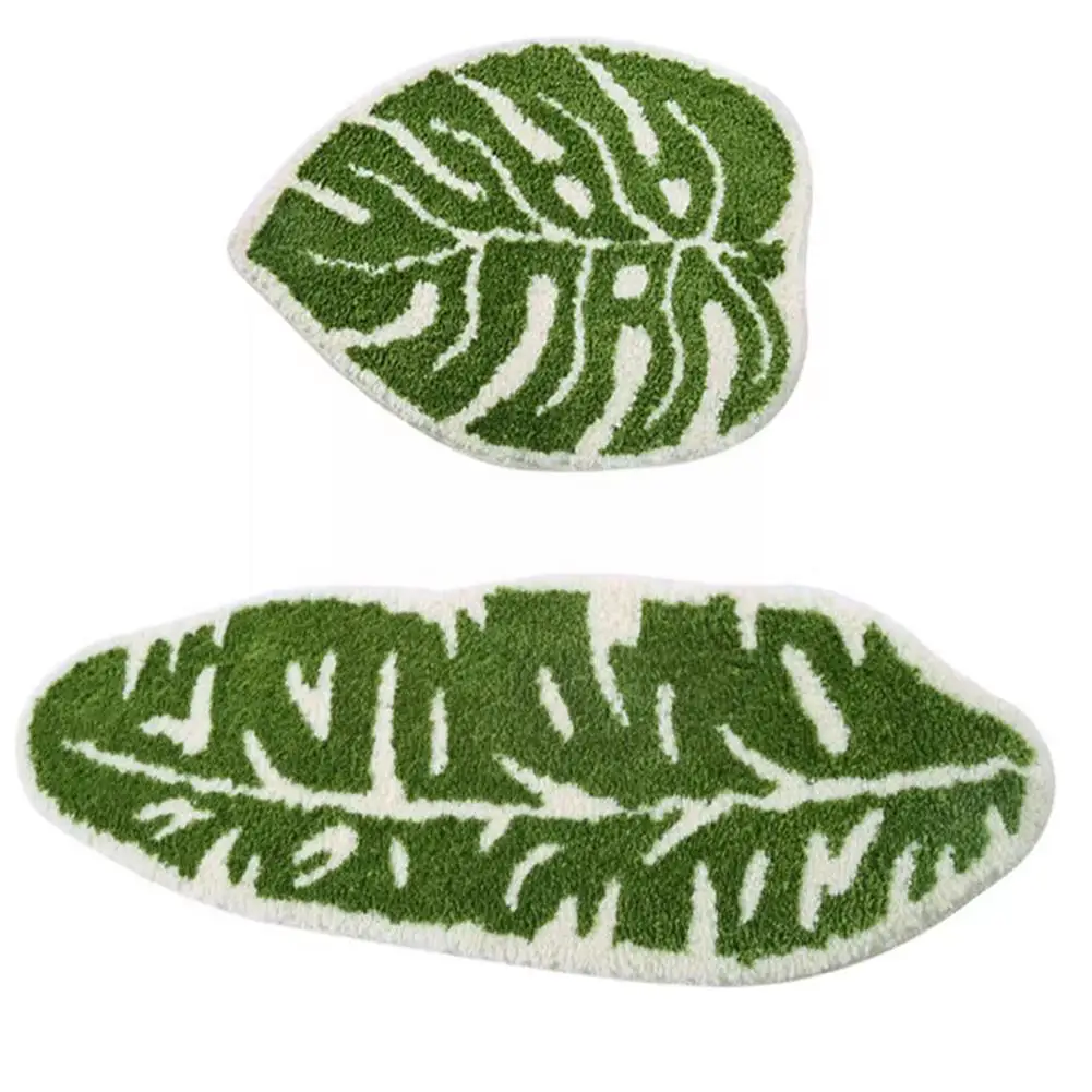 

Стеганный коврик Monstera с растениями, длинный плюшевый домашний коврик с листьями, водонепроницаемый коврик для комнаты, напольный ковер для ванной, гостиной, спальни I8S8