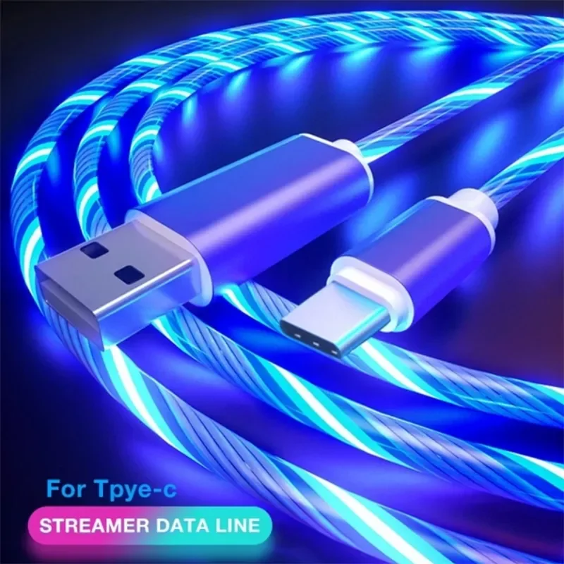 

Free Shipping For Huawei Charge Wire Cord Cable Mobile Phone Charging Cables LED light Micro USB Type C Charger