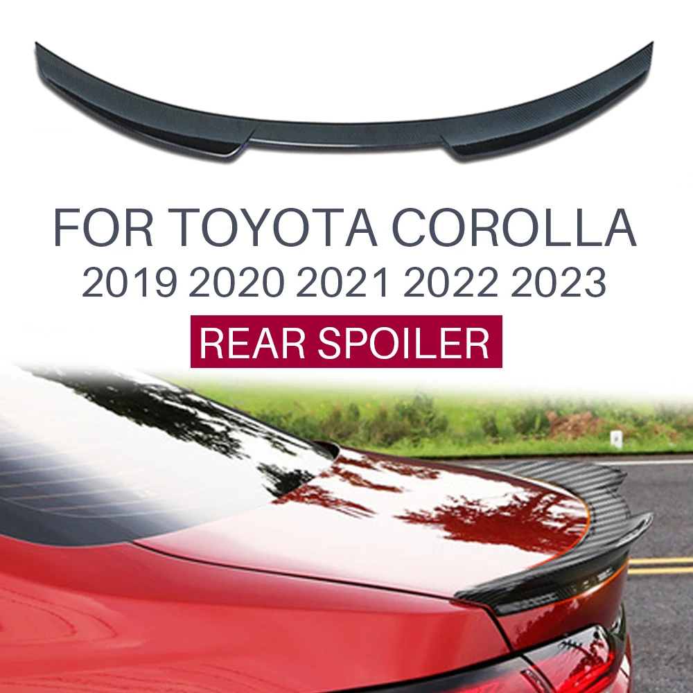 

Задний спойлер для Toyota Corolla, черный глянцевый задний спойлер из АБС-пластика, углеродное волокно, внешний вид, крыша, багажник, крыло, хвост, автомобильные аксессуары 2019 2020 2021 2022