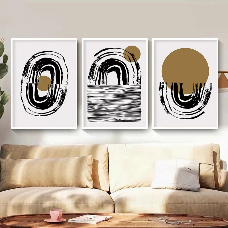 

Boho Abstract Geometric Line Rainbow Posters Canvas Painting Wall Art Print Pictures Bedroom Living Room Interior Home Decor
