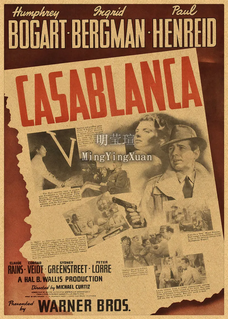 Ретро-постеры из фильма Касабланка настенные постеры крафт-бумаги хорошего