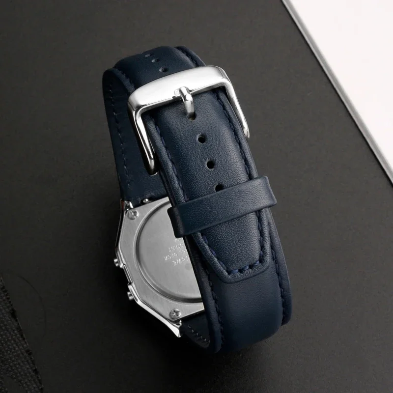 Фото Ремешок для часов из воловьей кожи для Casio AE1200 AE1300 A159W-N1 A158WA A168, винтажный маленький квадратный быстросъемный ремешок-цепочка, 18 мм, мужской. №4