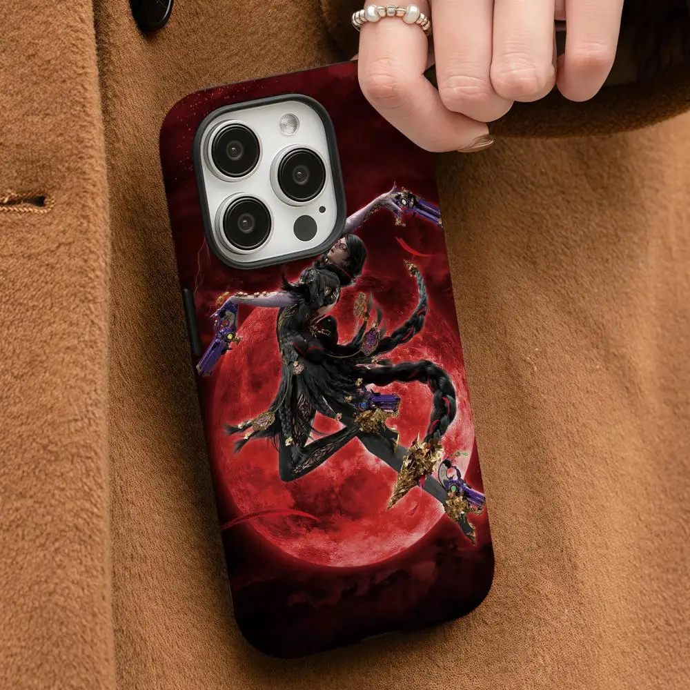 Фото Чехол для телефона Game Bayonetta 3 для iPhone 17 16 15 14 13 12 Pro Max Plus, глянцевый, HD, двухслойный, с жидким покрытием, жесткий корпус №1