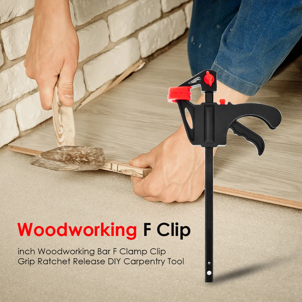 

4 inch Woodworking Bar F Clamp Clip Hard Grip DIY Quick Ratchet Release Carpentry Hand Vise Tool Woodworking Supplies