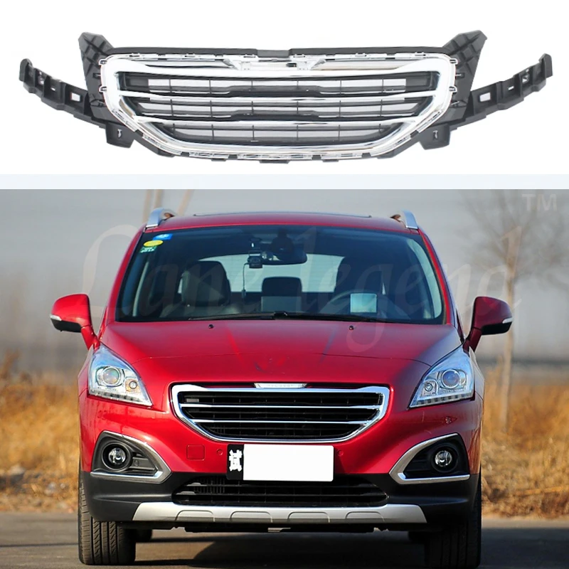 Для Peugeot 3008 2013-2015 новый стиль верхняя решетка нижняя радиатора маска бампер сетка