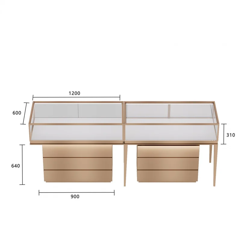 На заказ. Фабричная витрина на заказ для ювелирного магазина акриловая из