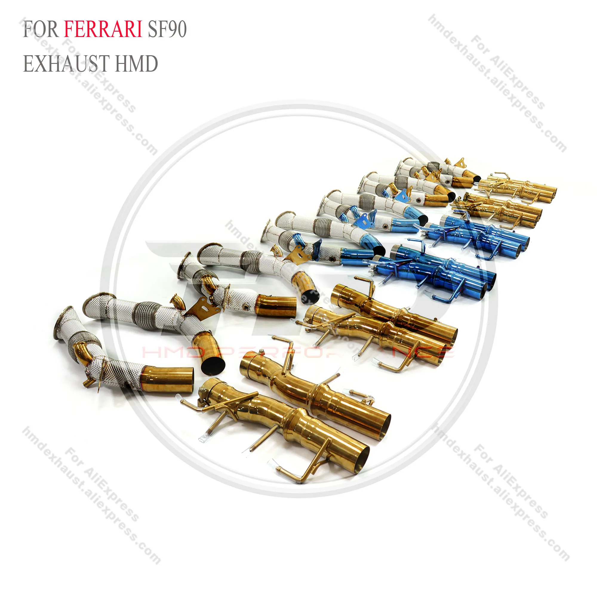 Выхлопная система HMD из нержавеющей стали Performance Catback Полный выхлоп для Ferrari SF90 2019+