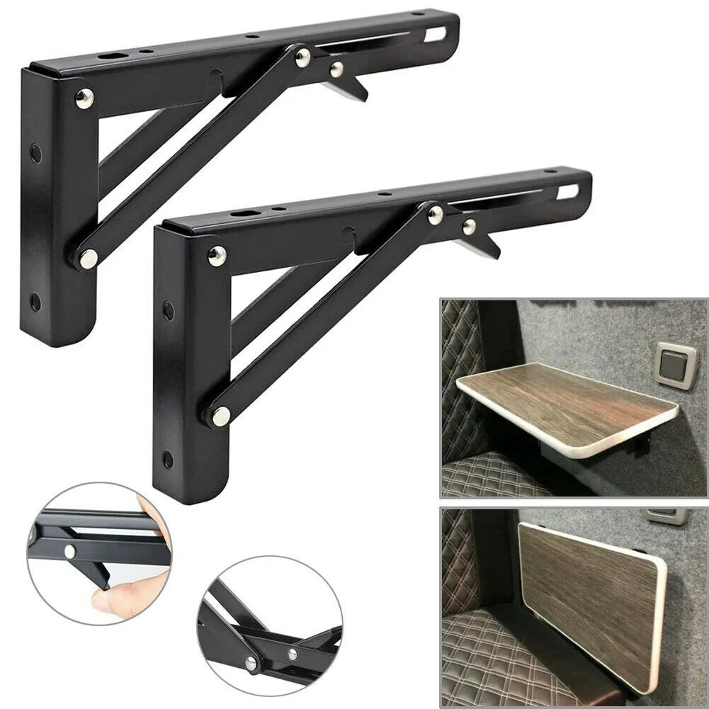 

For Tables Folding Bracket Scaffold Board Caravan New Parts Shelf Stainless Steel Table 200 X 106mm Black+Finish