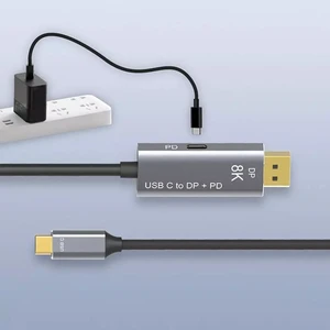 Flexible USB C to Displayport Cable Type C to DP1.4 Adapter 8K 60Hz 4K 144Hz With PD charging for Thunderbolt 3 MacBook  Laptop