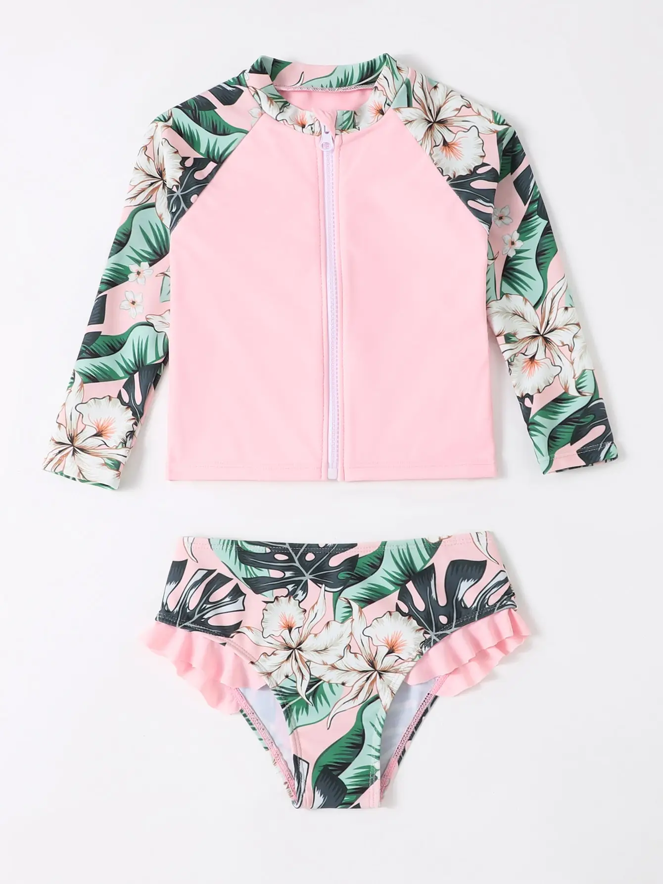 2023 Children's Sand  Swimwear Long sleeved sunscreen surfing beach Swimsuit For Girls Bikini sweet Swimwear S2040