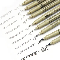 11pcsset needle tube different tips black fineliner sketch brush office and learning loose pen 0 05 0 1 0 2 0 3 0 4 0 5 0 6 0 8