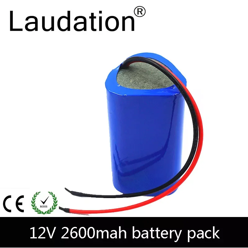 

laudation 12V 2600mAh Battery Pack 12V 18650 battery pack 3S 1P 12.6V Rechargeable Batteries For Portable Charger/LED/ Hot Sale