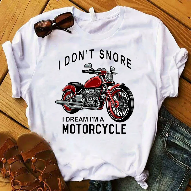 

Summer Women's Fashion Crew Neck T Shirt Motorcycle Graphic Print Casual Shirt Retro Everyday Street Top