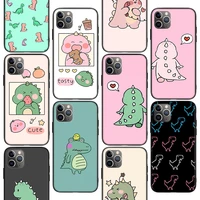 cute little dinosaur baby phone case for iphone 11 12 pro max 13 mini 7 plus x xs xr apple 6 6s 8 se 5 5s fundas back cover coqu