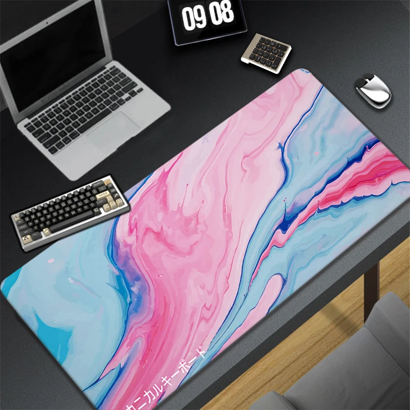 

Art Strata Liquid Mouse pad Large Gaming Mousepad Compute Mouse Mat Gamer Blue Pink Desk Mat XXL For PC non-skid keyboard carpet