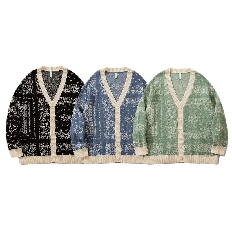 

Cardigan Sweater Oversize Hong Kong Style Cardigan Men's Sweater Loose Men Women Sweater Button Sweater Winter Jacket Men Coat