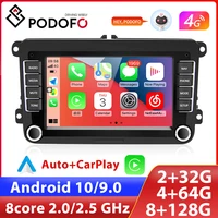 podofo 2din gps car radio android 9 1 carplay wifi for vwvolkswagengolfpassatseatskodapolooctavia car multimedia player
