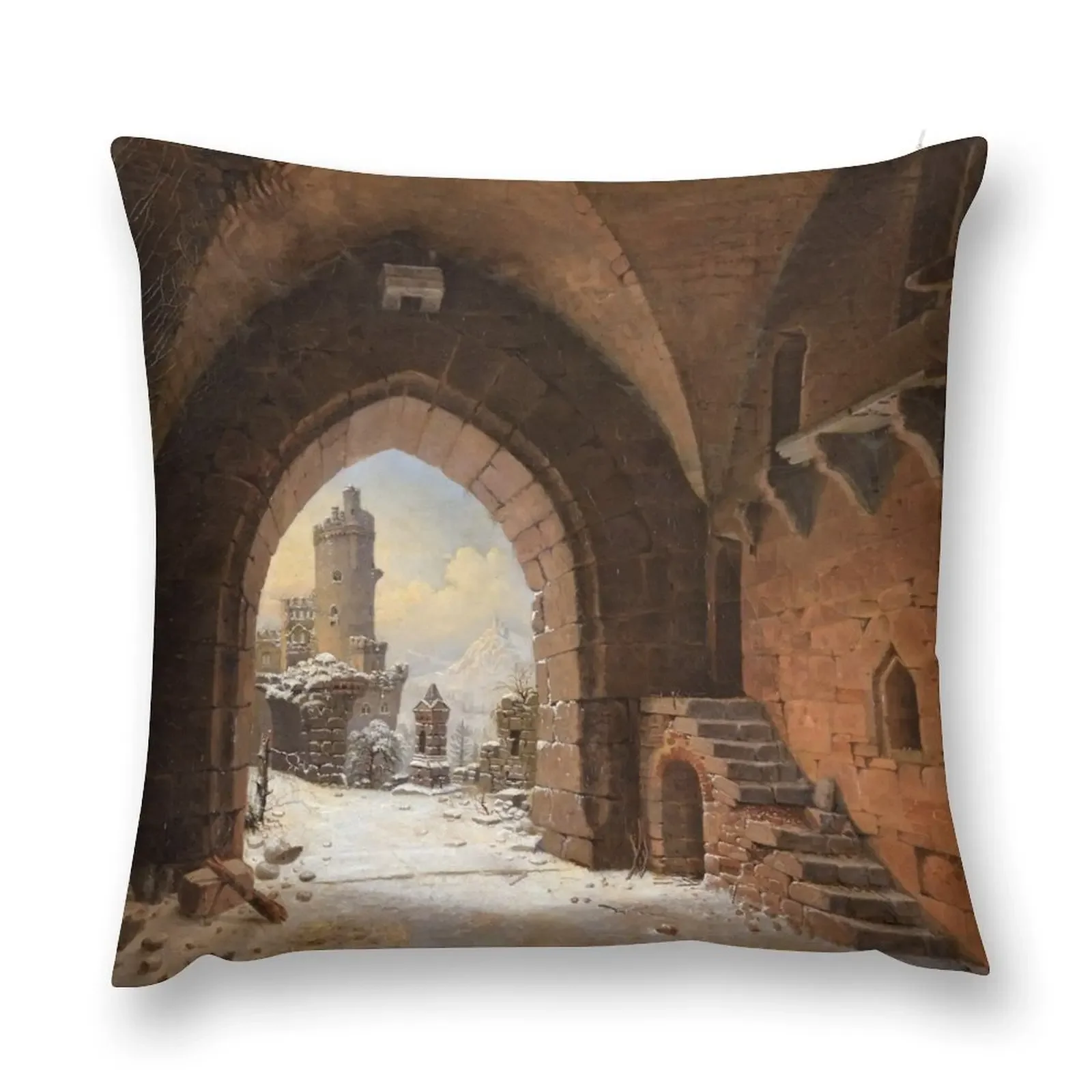 Замок Falkenstein в Харзе (19 века) - Wilhelm Steuerwaldt Пледы Подушка Диван Подушки