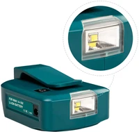 adapter led working light for makita 14 4v18v li on battery bl1830 bl1430 dual usb converter with led lamp flashlight spotlight