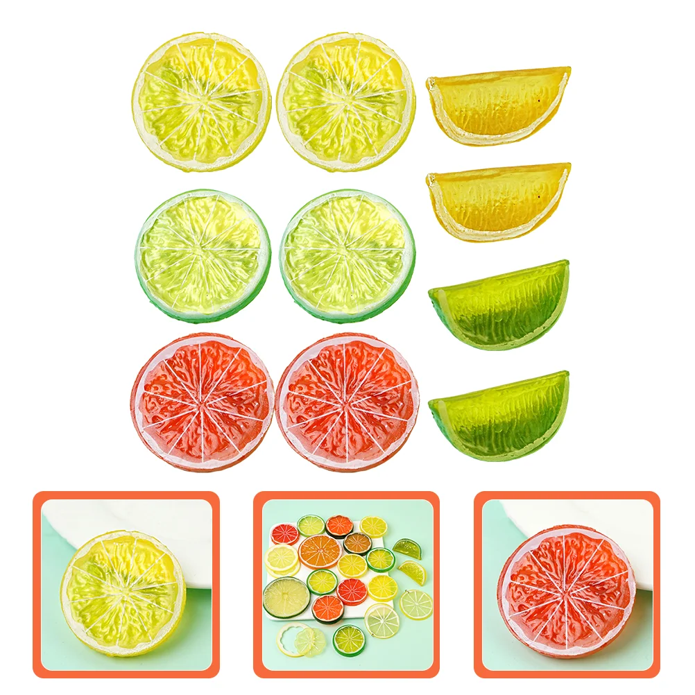 

Lemon Slices Fruit Fake Artificial Decoration Simulation Model Kitchen Fruits Faux Decor Props Lemons Grapefruit Blocks