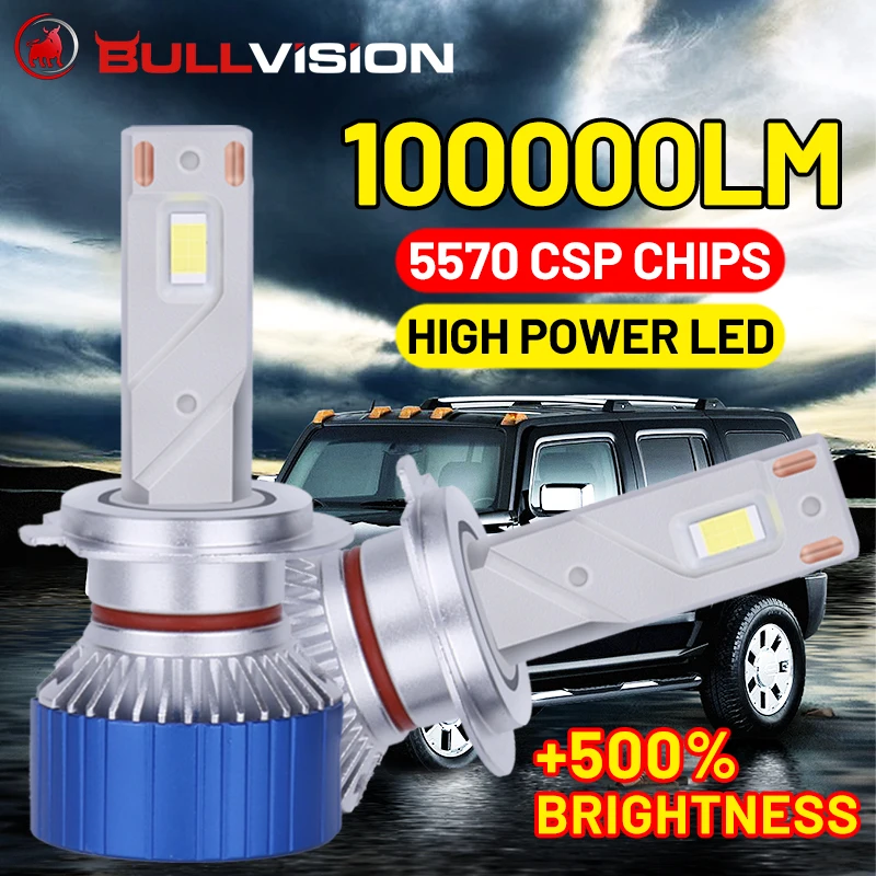 

BUllvision H4 H7 LED Canbus H11 H1 9005 HB3 9006 HB4 H8 9012 LED Headlights 300W High Power 100000LM 6000K Car Headlamp Bulb 12V