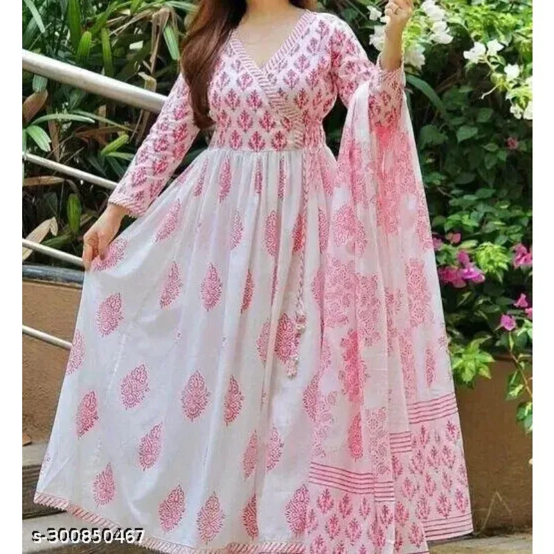 Женская этническая курта и дупатта Anarkali из вискозы для девочек