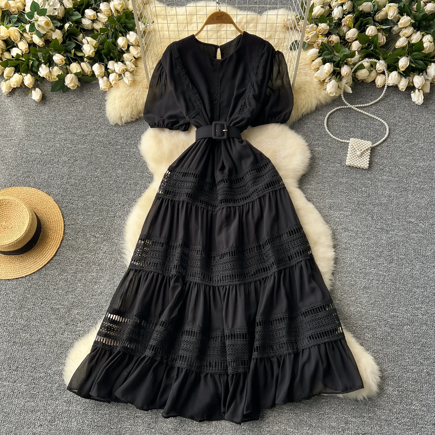 Женское платье в стиле ретро элегантное платье-трапеция во французском с