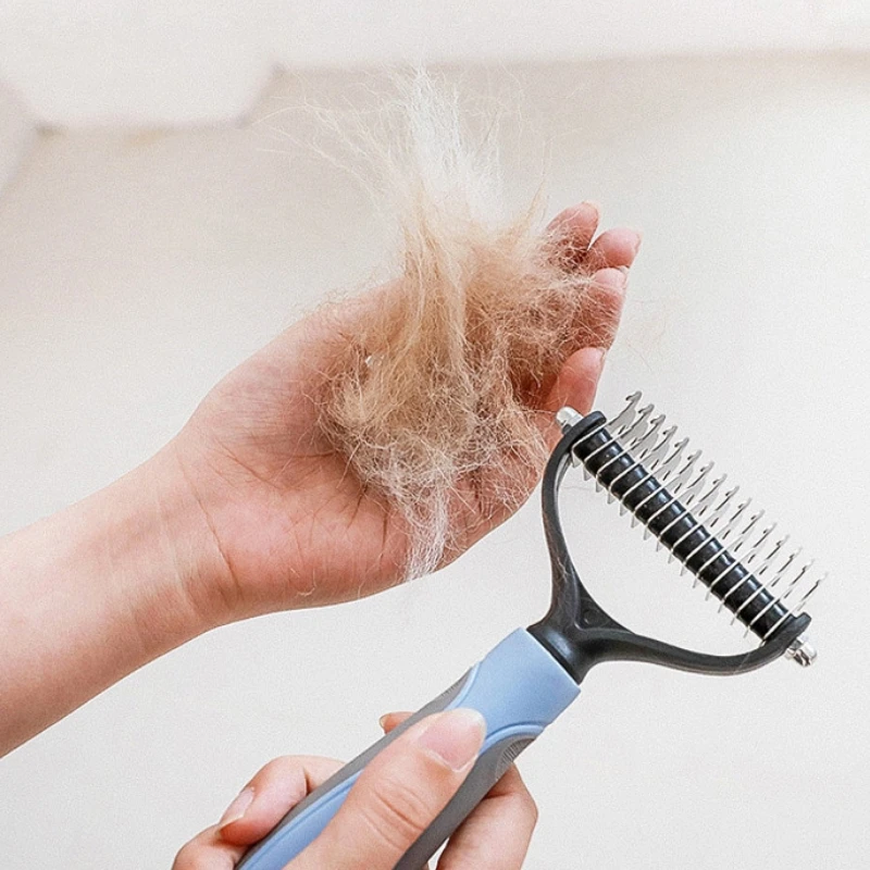 

Pet Brush Dog Grooming Cat Comb Hair Remover Pets Fur Knot Cutter Double Sided Hair Removal Brush for Self Cleaning Brush