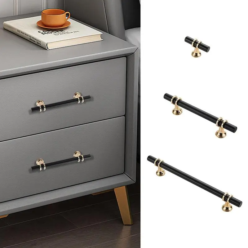 

Black Golden Cupboard Handle Brushed Stainless Steel Kitchen Cabinet Door Knob Furniture Drawer Pull Hardware Pulls T Bar Handle