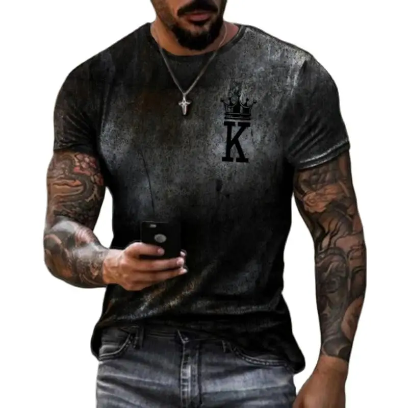 

Summer Poker K 3D Print Men's T-Shirt European And American Street Fashion Clothes Loose Large Size Quick-Drying T-Shirt XXS-6XL
