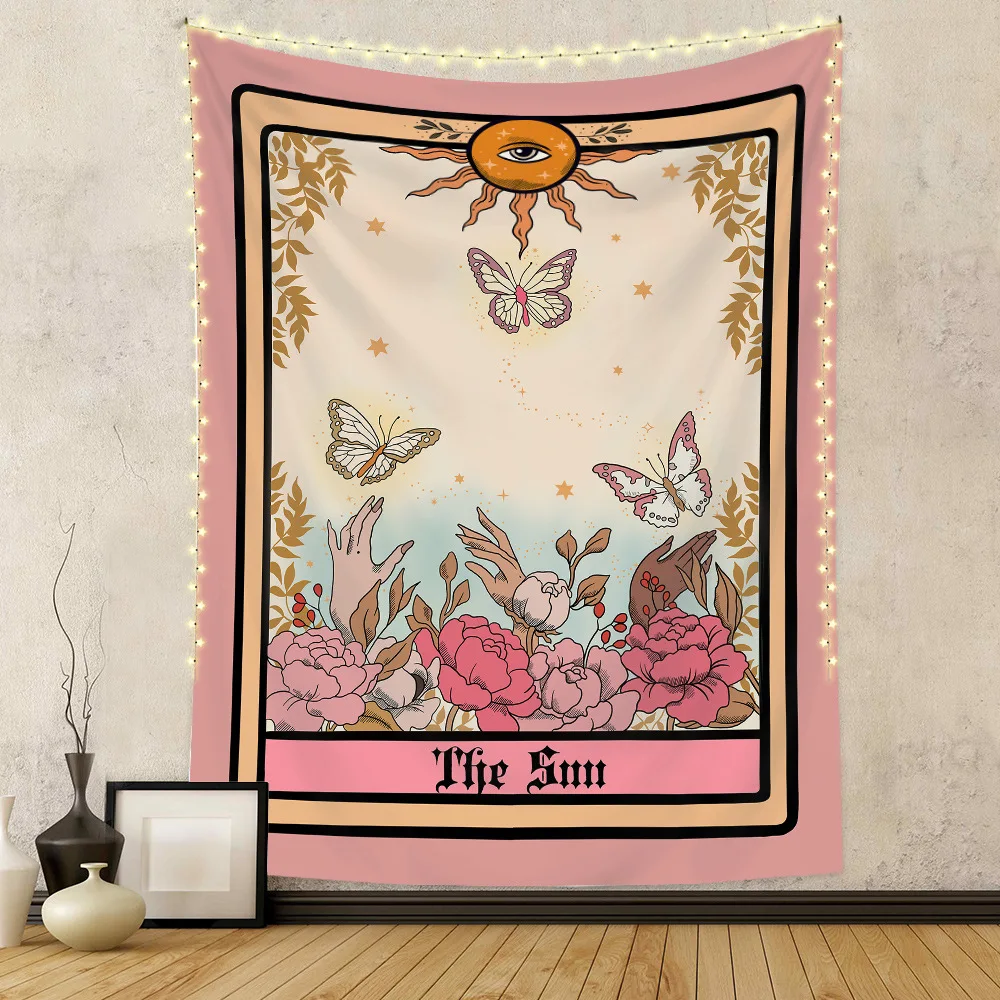 

Nordic Tarot Tapestry Psychedelic Home Bohemian Farmhouse Home Decor Wall Hanging Mandala Background Cloth 3d Print tablecloth