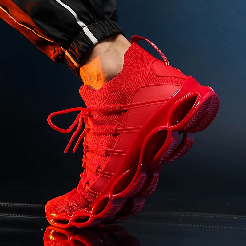 JIEMIAO New Blade Men Runing Shoes 2022 Fashion Breathable Male Sneakers 48 Large Size Comfortable Athletic Casual Shoes
