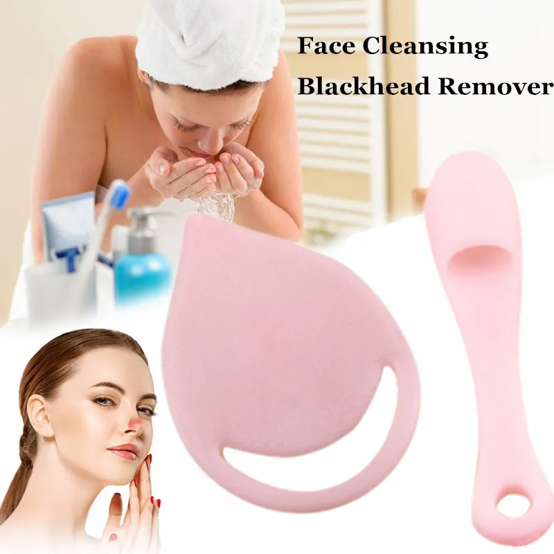 

Мягкая силиконовая Очищающая щетка для лица 2 шт./компл. для отшелушивания Женская 4 цвета + щетка для удаления черных точек