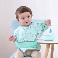 eating childrens bib set waterproof dirty blouse baby apron long sleeved apron thin section spring and summer baby supplies