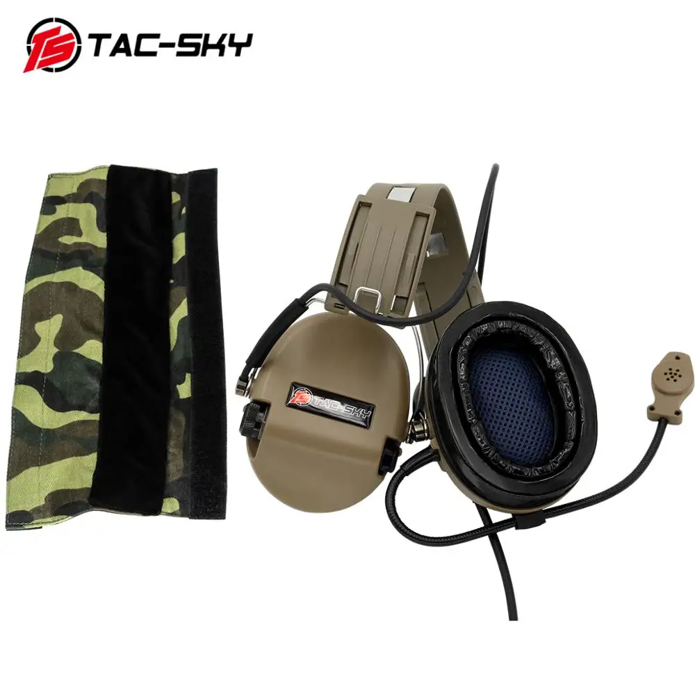 TS TAC-SKY SORDIN Tactical Silicone Headphones Hunting Noise Cancelling Shooting Headphones and Military Adapter U94 PTT DE