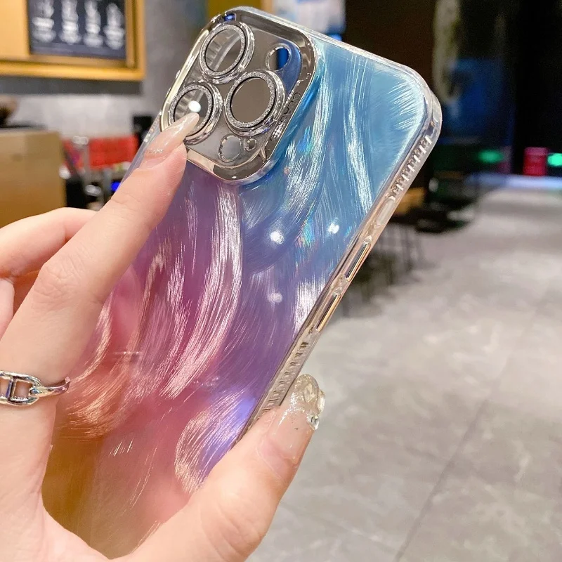 Роскошный блестящий чехол для телефона в женском стиле iPhone 15 14 Plus 13 12 11 Pro Max задняя