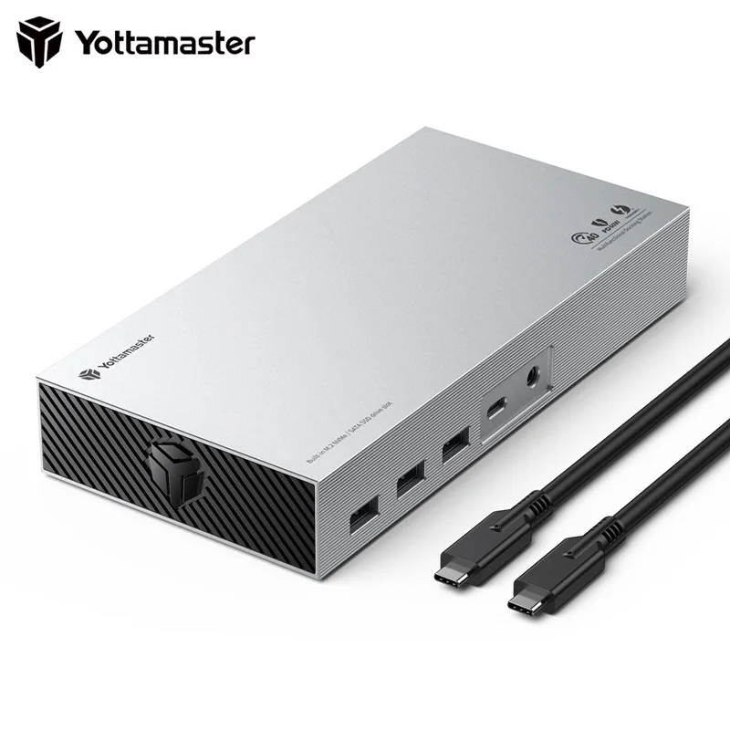 

Док-станция Yottamaster Thunderbolt 3 USB C NVMe/SATA чехол Type C до 8K60Hz DP 40Gbps HUB RJ45 3,5 мм PD для ПК WIndows Mac