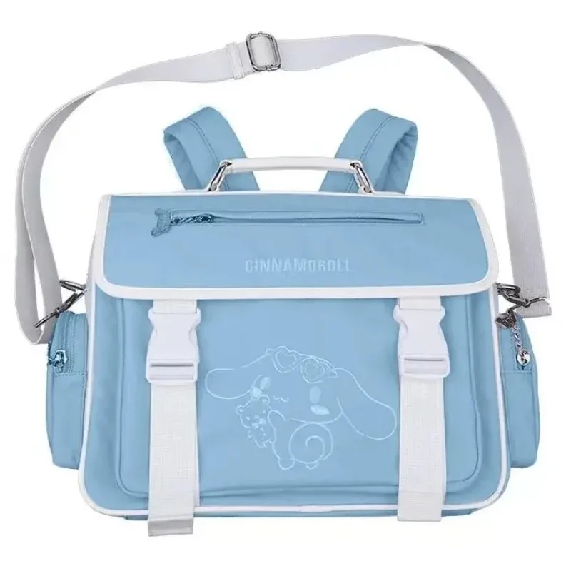 

Sanrio Anime Cinnamoroll Cartoon Backpack JK Lolita Handheld Uniform Bag Shoulder Messenger Bag Teenage Casual Travel Bookbag