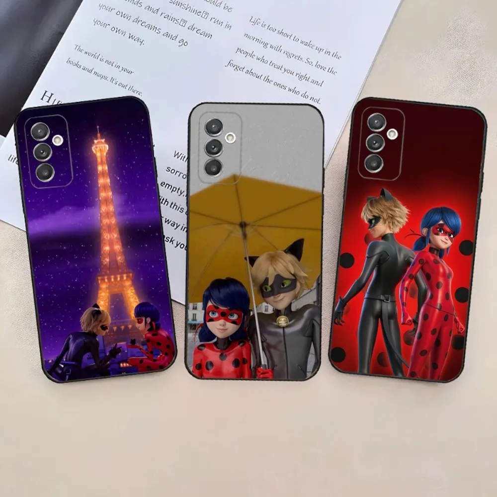 Чехол для телефона Cat Noir Samsung Galaxy A20 A21s A22 A31 A32 A52 A53 A72 73 A80 A91 L-LadybugES-S мягкий черный